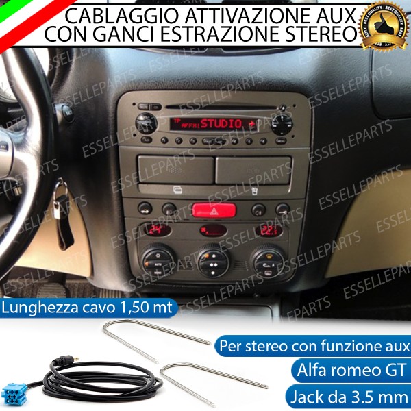 Cavo Aux + Kit Smontaggio Stereo Specifico per Alfa Romeo GT Retrofit MP3