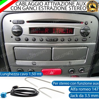 Cavo Aux + Kit Smontaggio Stereo Specifico per Alfa Romeo 147 Restyling Retrofit MP3 Cavo Aux + Kit Smontaggio Stereo Specifico per Alfa Romeo 147 Restyling Retrofit MP3