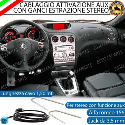 Cavo Aux + Kit Smontaggio Stereo Specifico per Alfa Romeo 156 Restyling Retrofit MP3