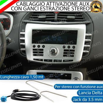 Cavo Aux + Kit Smontaggio Stereo Specifico per Lancia Delta Retrofit MP3