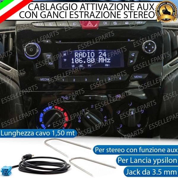 Cavo Aux + Kit Smontaggio Stereo per Lancia Ypsilon II 846 Pre-Restyling Retrofit MP3