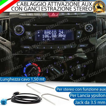 Cavo Aux + Kit Smontaggio Stereo per Lancia Ypsilon II 846 Pre-Restyling Retrofit MP3