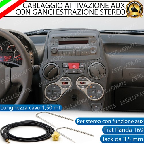 Cavo Aux + Kit Smontaggio Stereo Specifico per Fiat Panda II 169 Retrofit MP3
