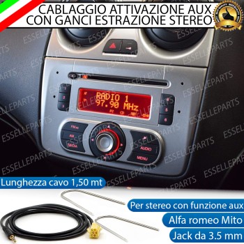 Cavo Aux + Kit Smontaggio Stereo Specifico per Alfa Romeo Mito Retrofit MP3