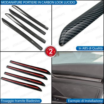 4 x Modanature Portiere interne in Carbon Look per AUDI A3 8V