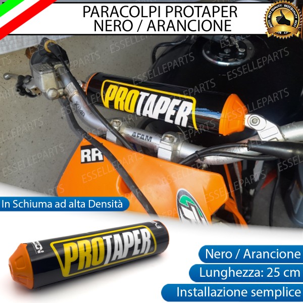 Paracolpi Protaper Nero ARANCIONE per Manubrio Enduro Cross in Schiuma