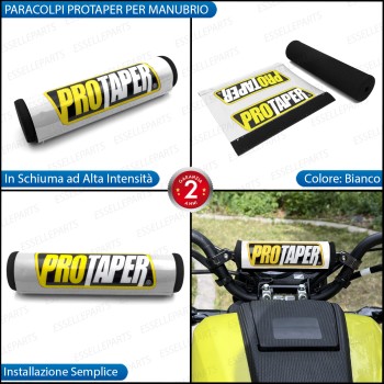 Paracolpi Protaper BIANCO per Manubrio Enduro Cross in Schiuma Paracolpi Protaper BIANCO per Manubrio Enduro Cross in Schiuma