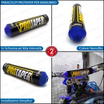 Paracolpi Protaper Nero BLU per Manubrio Enduro Cross in Schiuma Paracolpi Protaper Nero BLU per Manubrio Enduro Cross in Schiuma