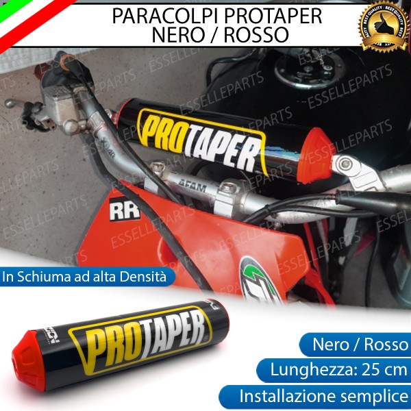 Paracolpi Protaper Nero ROSSO per Manubrio Enduro Cross in Schiuma