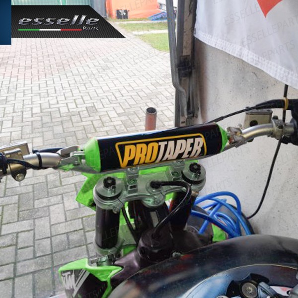 Paracolpi Protaper Nero VERDE per Manubrio Enduro Cross in Schiuma