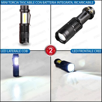 Torcia tattica Tascabile con Batteria Ricaricabile per Kymco