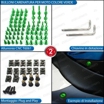 Set 195 Pezzi Bulloni Carene - VERDE LUCIDO - in metallo specifici per HUSQVARNA