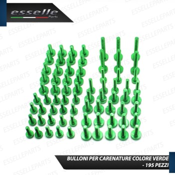 Set 195 Pezzi Bulloni Carene - VERDE LUCIDO - in metallo specifici per KTM