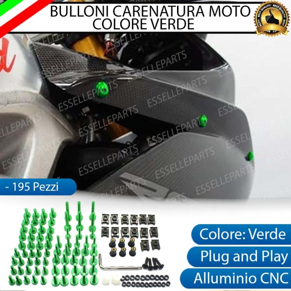Set 195 Pezzi Bulloni Carene - VERDE LUCIDO - in metallo specifici per MALAGUTI