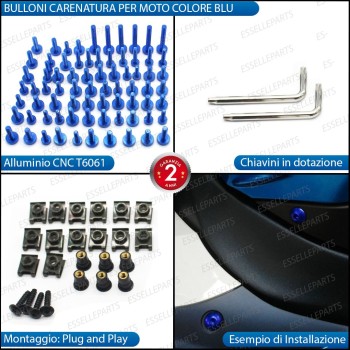 Set 195 Pezzi Bulloni Carene - BLU LUCIDO - in metallo specifici per KYMCO