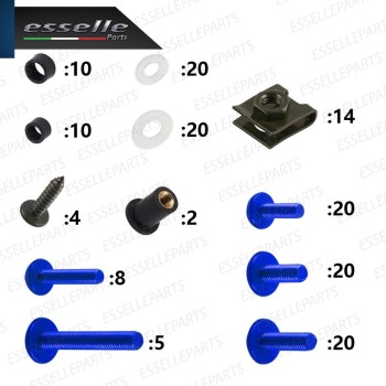 Set 195 Pezzi Bulloni Carene - BLU LUCIDO - in metallo specifici per SYM