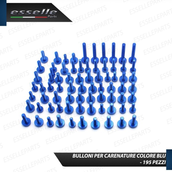 Set 195 Pezzi Bulloni Carene - BLU LUCIDO - in metallo specifici per VESPA