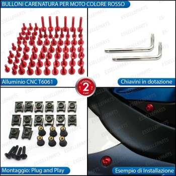 Set 195 Pezzi Bulloni Carene - ROSSO LUCIDO - in metallo specifici per KYMCO