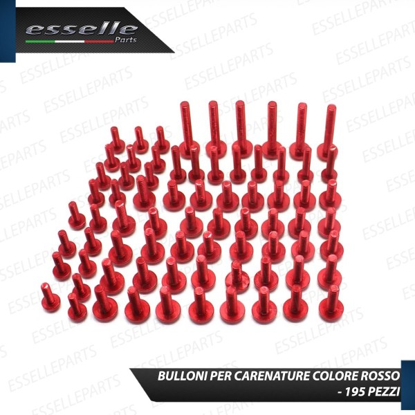Set 195 Pezzi Bulloni Carene - ROSSO LUCIDO - in metallo specifici per SUZUKI