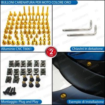 Set 195 Pezzi Bulloni Carene - ORO LUCIDO - in metallo specifici per KYMCO