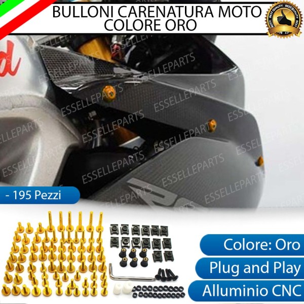 Set 195 Pezzi Bulloni Carene - ORO LUCIDO - in metallo specifici per MALAGUTI