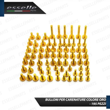 Set 195 Pezzi Bulloni Carene - ORO LUCIDO - in metallo specifici per MALAGUTI