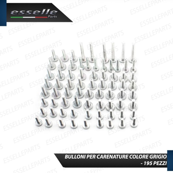 Set 195 Pezzi Bulloni Carene GRIGIO SILVER in metallo specifici per BUELL