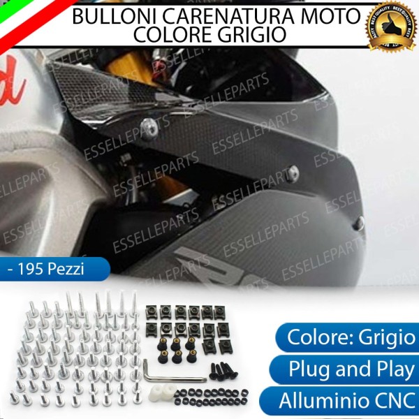Set 195 Pezzi Bulloni Carene GRIGIO SILVER in metallo specifici per MALAGUTI