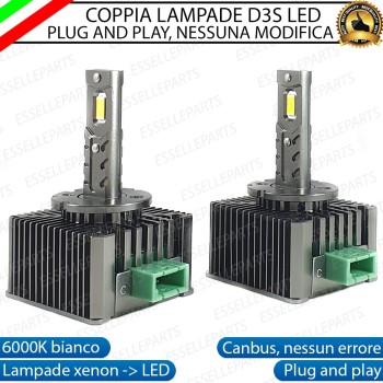 Coppia Lampade D3S Led Da Xenon A Led 12000 Lumen 6000K