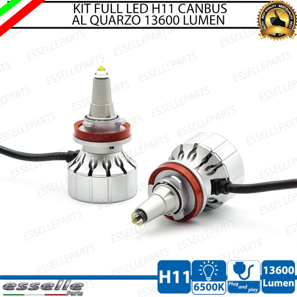 Kit Full LED H11 Monoled al quarzo 13600 CANBUS 6500K bianco ghiaccio