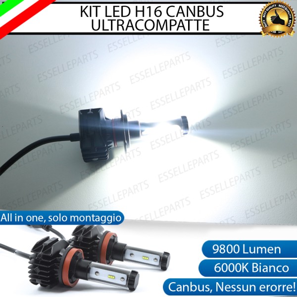 Kit Full LED H16 9800 LUMEN canbus 6000K bianco ghiaccio