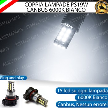 Coppia lampade PS19W LED CANBUS 6000K bianco ghiaccio