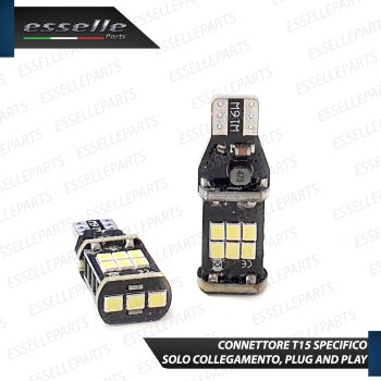 COPPIA LAMPADE T15 15 LED CANBUS 6000K BIANCO GHIACCIO