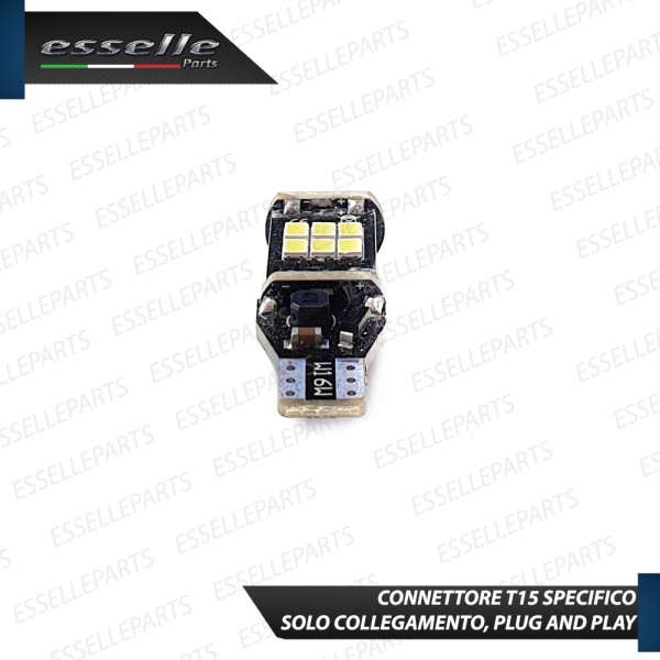 LAMPADA SINGOLA T15 15 LED CANBUS 6000K BIANCO GHIACCIO