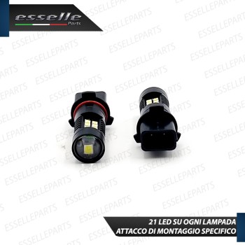 Coppia lampade PSX26W 21 LED Canbus 6000K bianco ghiaccio con lente frontale