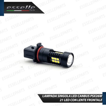 Lampada SINGOLA PSX26W 21 LED Canbus 6000K bianco ghiaccio con lente frontale