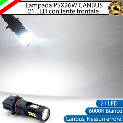 Lampada SINGOLA PSX26W 21 LED Canbus 6000K bianco ghiaccio con lente frontale