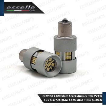 Coppia Lampade P21W 135 LED Canbus 3.0 1300 Lumen 6000K Bianco Ghiaccio