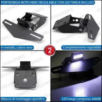 Portatarga Porta Targa Led Regolabile Reclinabile Nero per KTM DUKE 390