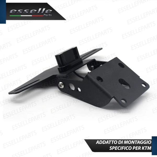Portatarga Porta Targa Led Regolabile Reclinabile Nero per KTM DUKE 390