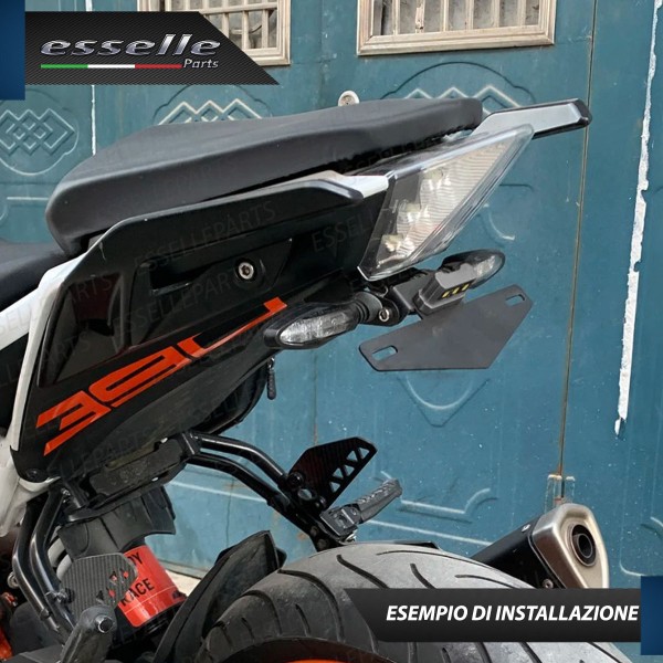 Portatarga Porta Targa Led Regolabile Reclinabile Nero per KTM DUKE 390