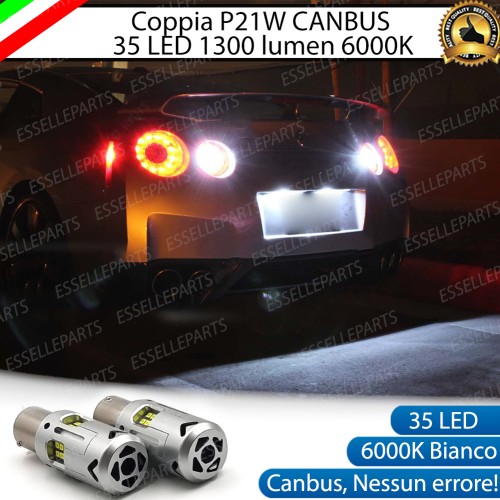 Coppia Lampade P21W 35 LED Canbus 3.0 1300 Lumen 6000K Bianco Ghiaccio