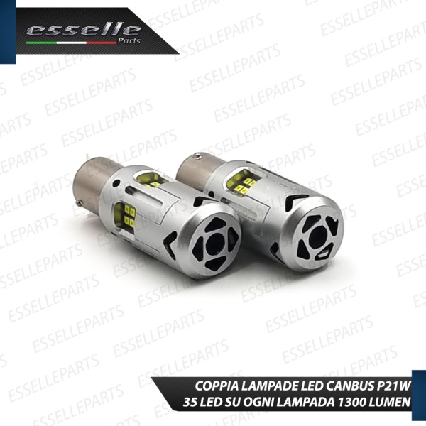 Coppia Lampade P21W 35 LED Canbus 3.0 1300 Lumen 6000K Bianco Ghiaccio