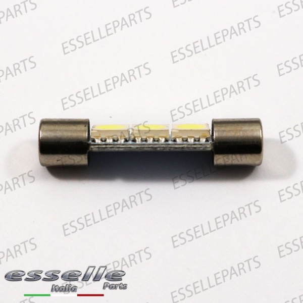 Coppia Lampade LED Siluro da 3 LED Canbus 28 mm 6000K bianco ghiaccio