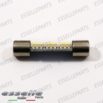 Coppia Lampade LED Siluro da 3 LED Canbus 28 mm 6000K bianco ghiaccio