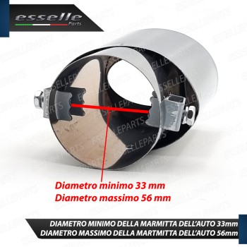 Terminale di scarico cromato Ovale diametro minimo 33, massimo 56 mm in acciaio