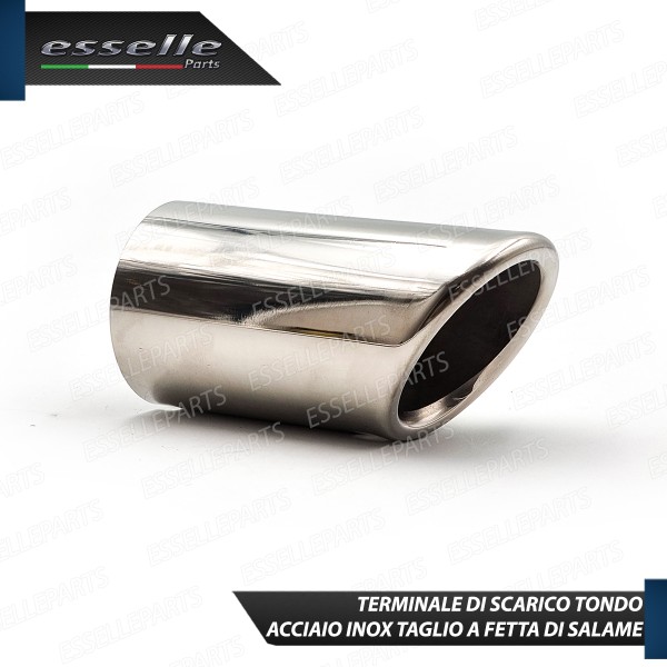 Terminale di scarico cromato rotondo per marmitte dritte con diametro di 65 mm