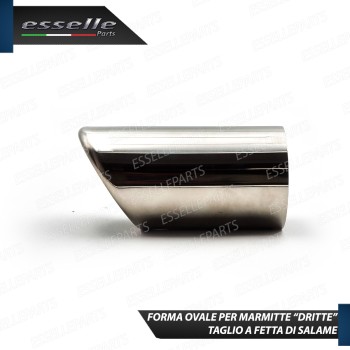 Terminale di scarico cromato rotondo per marmitte dritte con diametro di 65 mm