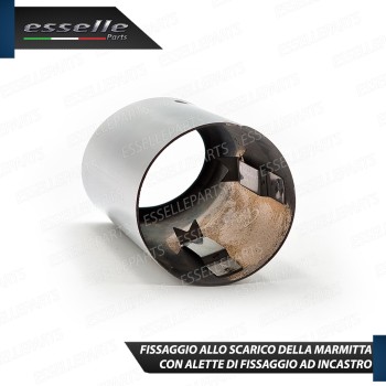 Terminale di scarico cromato rotondo per marmitte dritte con diametro di 65 mm