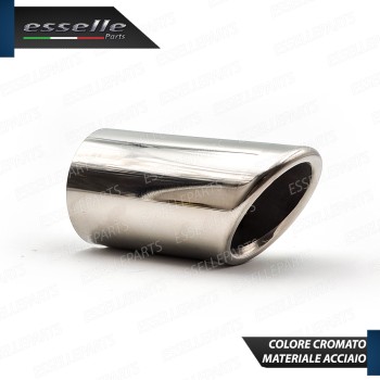 Terminale di scarico cromato rotondo per marmitte dritte con diametro di 65 mm